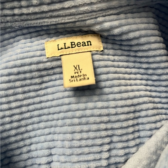 L.L. Bean Corduroy Sky Blue Shacket Button Down XL Petite Excellent Preowned Con - Picture 5 of 6